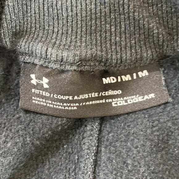 Under Armour Coldgear Sweatpants Womens Size Medium Dark Gray Zipper Fly Joggers - Picture 13 of 15